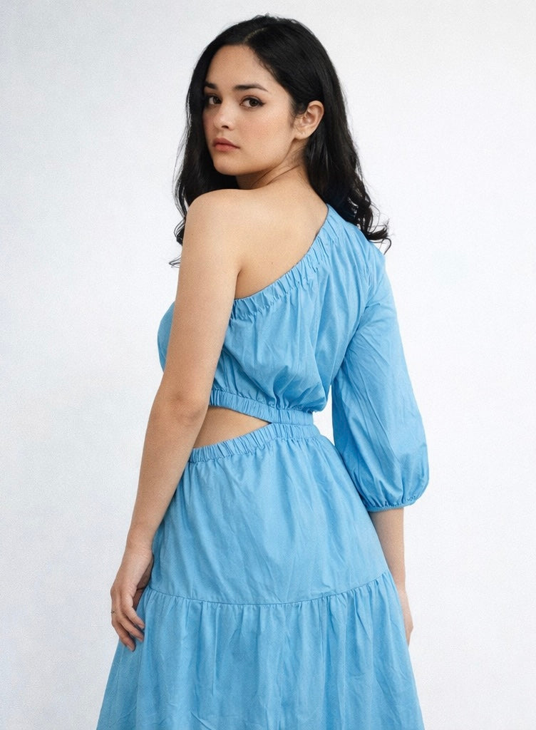 Skyline One-Shoulder Cutout Maxi Dress
