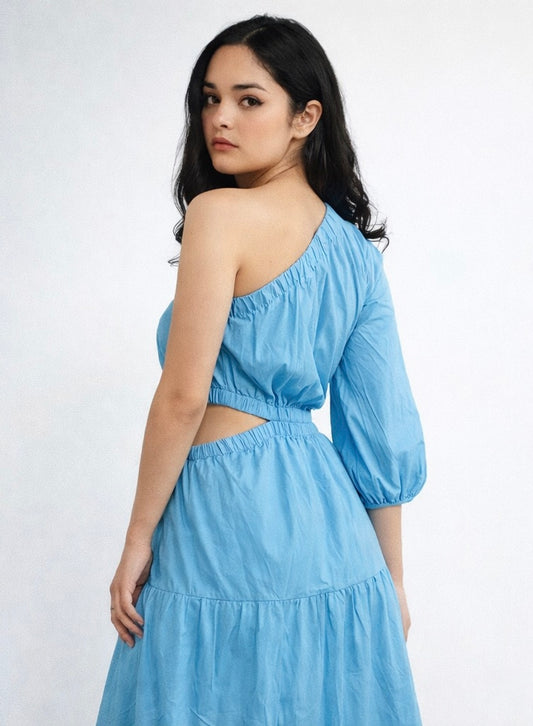 Skyline One-Shoulder Cutout Maxi Dress