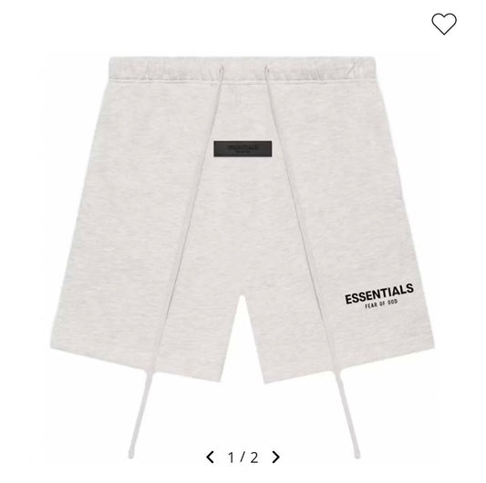 Essentials Signature Hoodie & Shorts Set – Light Heather