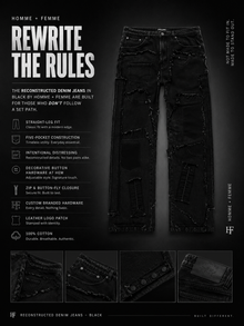 Reconstructed Panel Denim Jeans