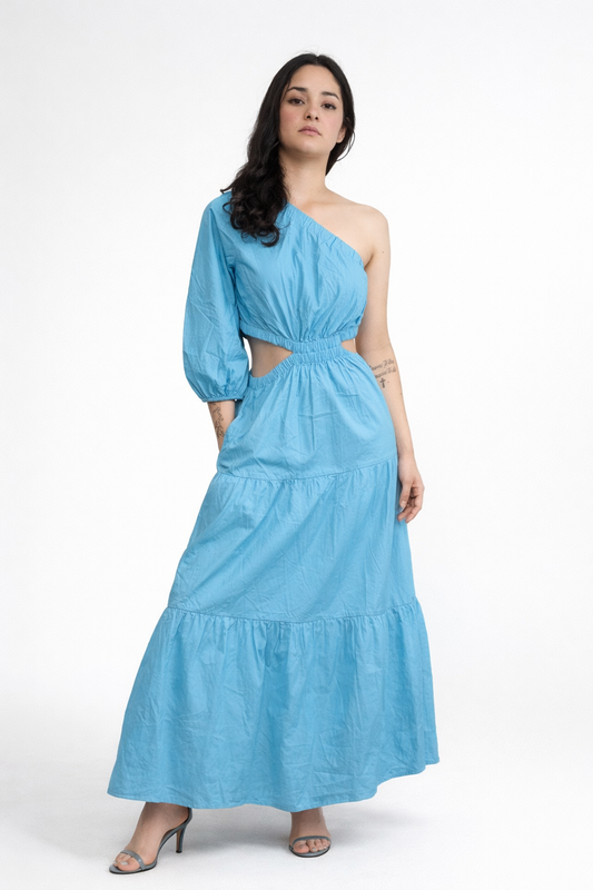 Skyline One-Shoulder Cutout Maxi Dress
