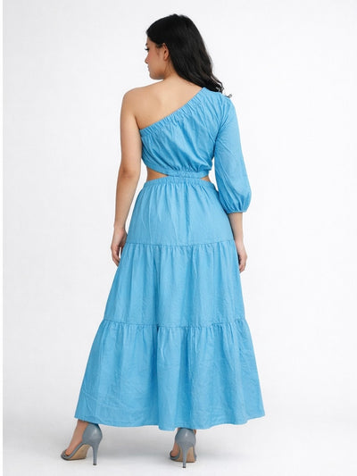 Skyline One-Shoulder Cutout Maxi Dress