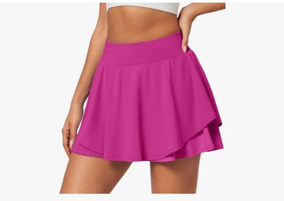 Pleated Tennis Skort – Pink (Skirt with Built-In Shorts) | Grae Collection