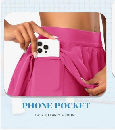 Pleated Tennis Skort – Pink (Skirt with Built-In Shorts) | Grae Collection