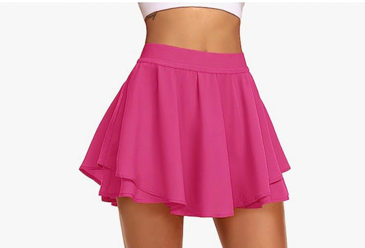 Pleated Tennis Skort – Pink (Skirt with Built-In Shorts) | Grae Collection