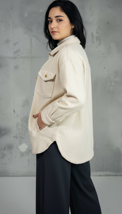 Member's Mark Cream Lined Shacket – XL