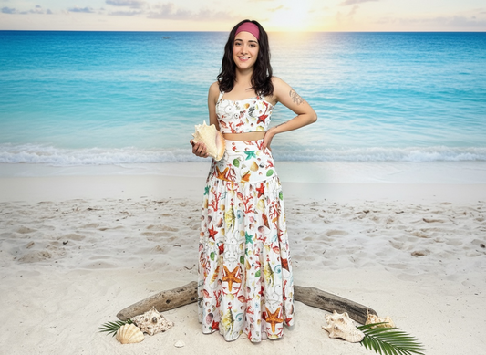 Coastal Summer Set – Shell Print Two Piece