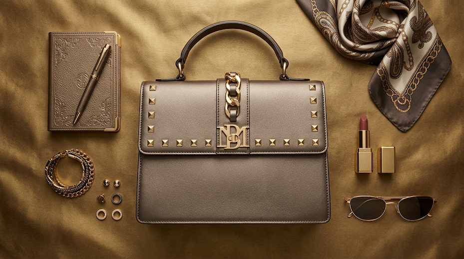 Luxury handbag with gold accessories — Bags & Accessories | Grae Collection